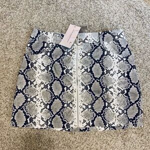 Lola Shoetique Black and White Snake Print Mini Skirt
